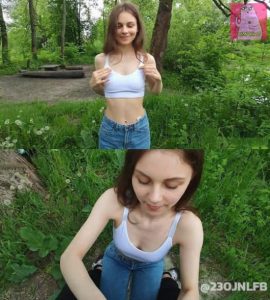 HiYouth พักดื่มน้ำกลางป่า Cute Stepsister teases with her boobs outdoor