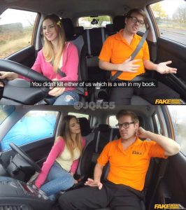 สอนขับเสร็จก็เจ็ดยับ Fake Driving School – College Student with BIG Natural